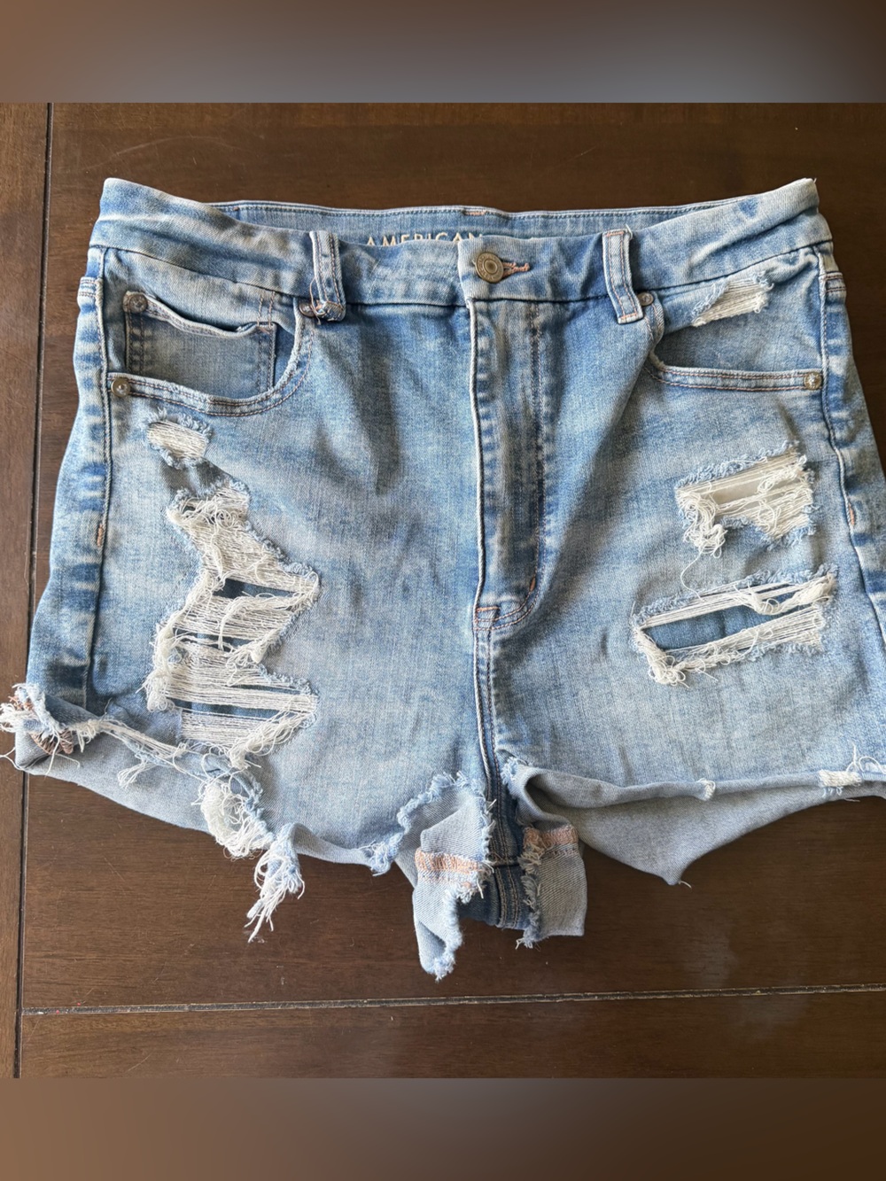 American Eagle Outfitters Light Blue Denim Shorts Next Level Stretch Women’s 12
